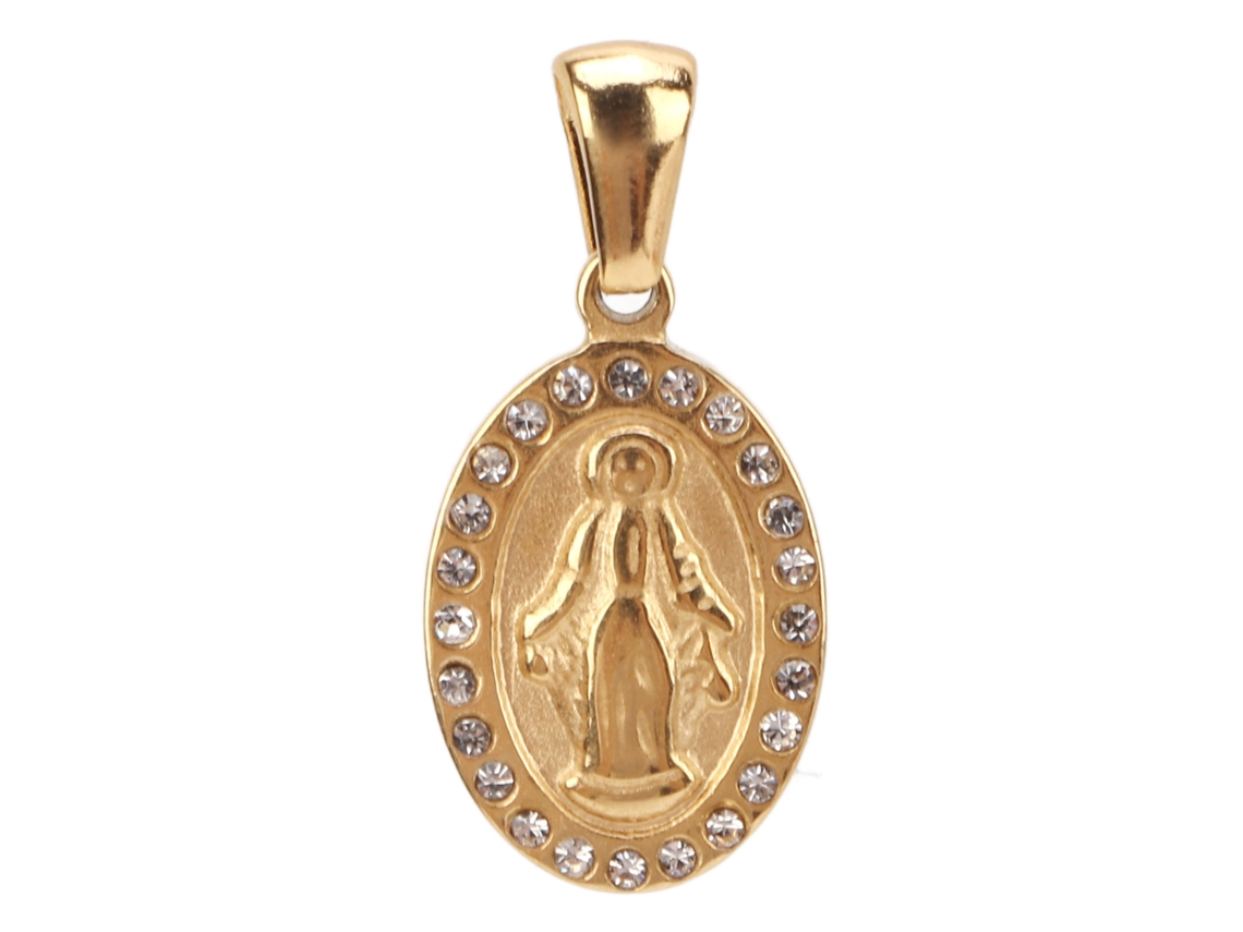 Colgante De Nuestra Señora María, Grabado Exquisito Con Cristales, Extraíble, Regalo.