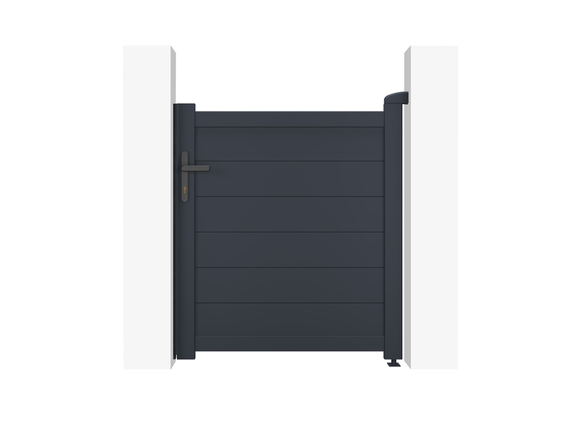 Puerta peatonal gris EIGER 1m H.115cm