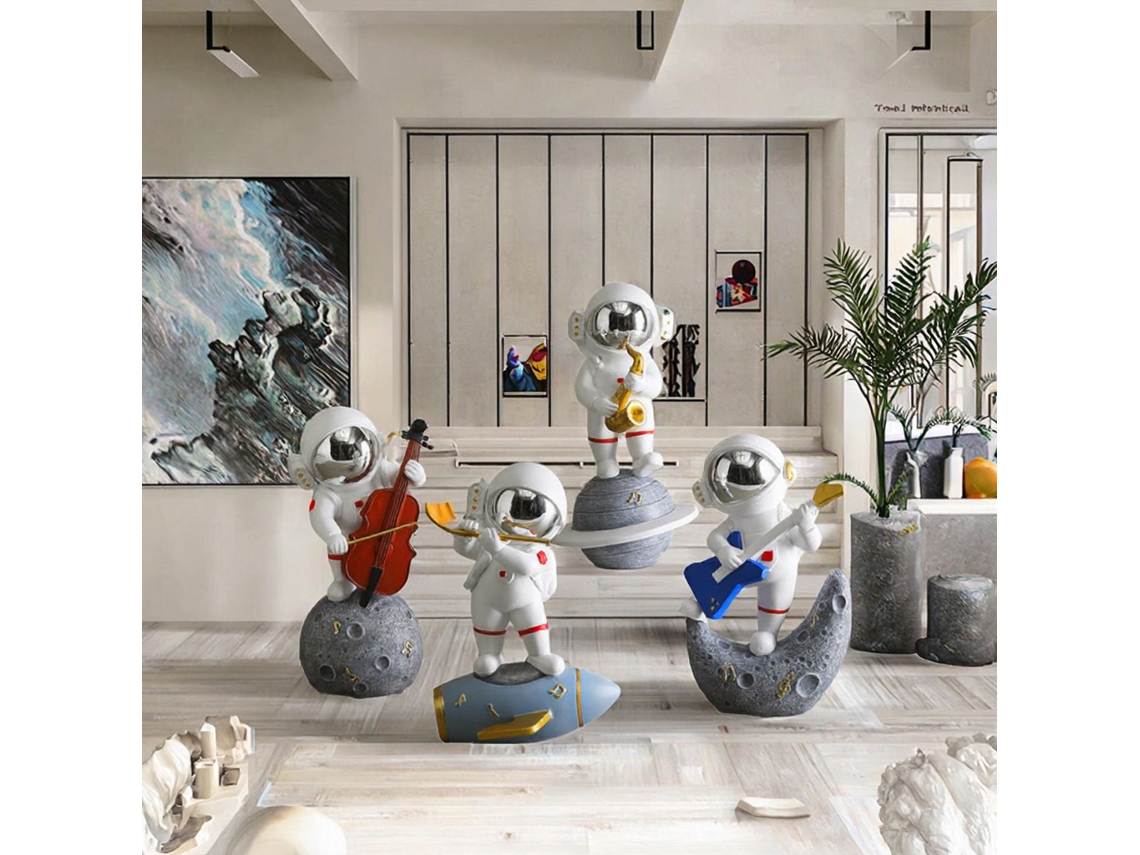 Pequeños adornos de astronauta hechos de resina, decoración religiosa para el hogar, ecológicos.