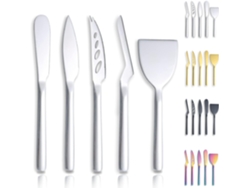 Elegante juego de cubiertos, juego de cuchillos para queso de acero inoxidable, herramientas premium para creaciones culinarias, perfecto para todas las ocasiones.