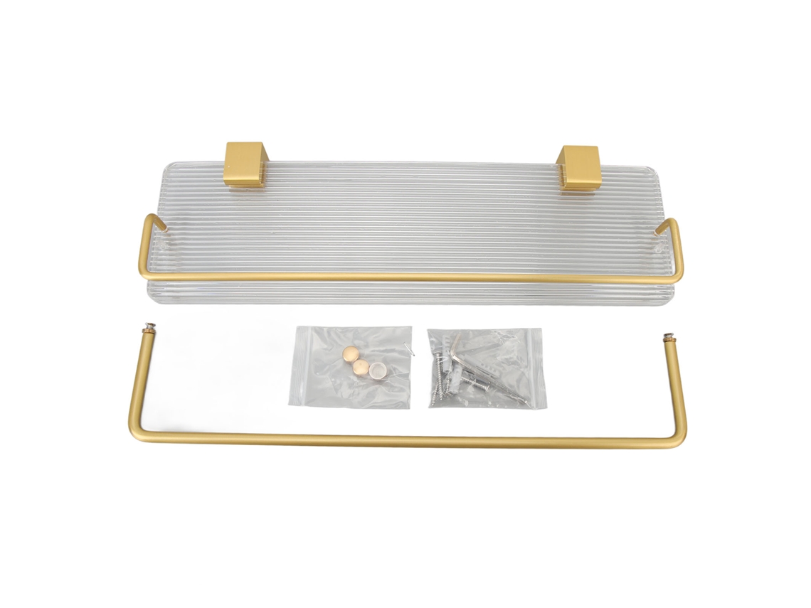 Estantería de pared flotante de 40 cm con toallero