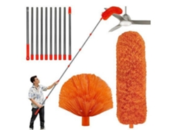 Este Kit De Limpieza Retráctil Le Permite Eliminar Telarañas, Es Lavable Y Es Adecuado Para Limpiar Muebles.
