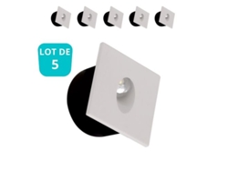 Conjunto de 5 paredes cuadradas blancas punto 3W 4000K HOROZ ELECTRIC