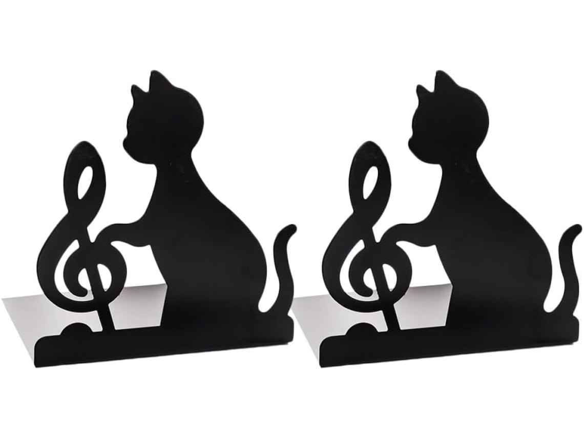 Sujetalibros Para Proteger El Escritorio Y Evitar Que Los Libros Se Muevan, De Plástico, Con Forma De Gato Negro, Juego