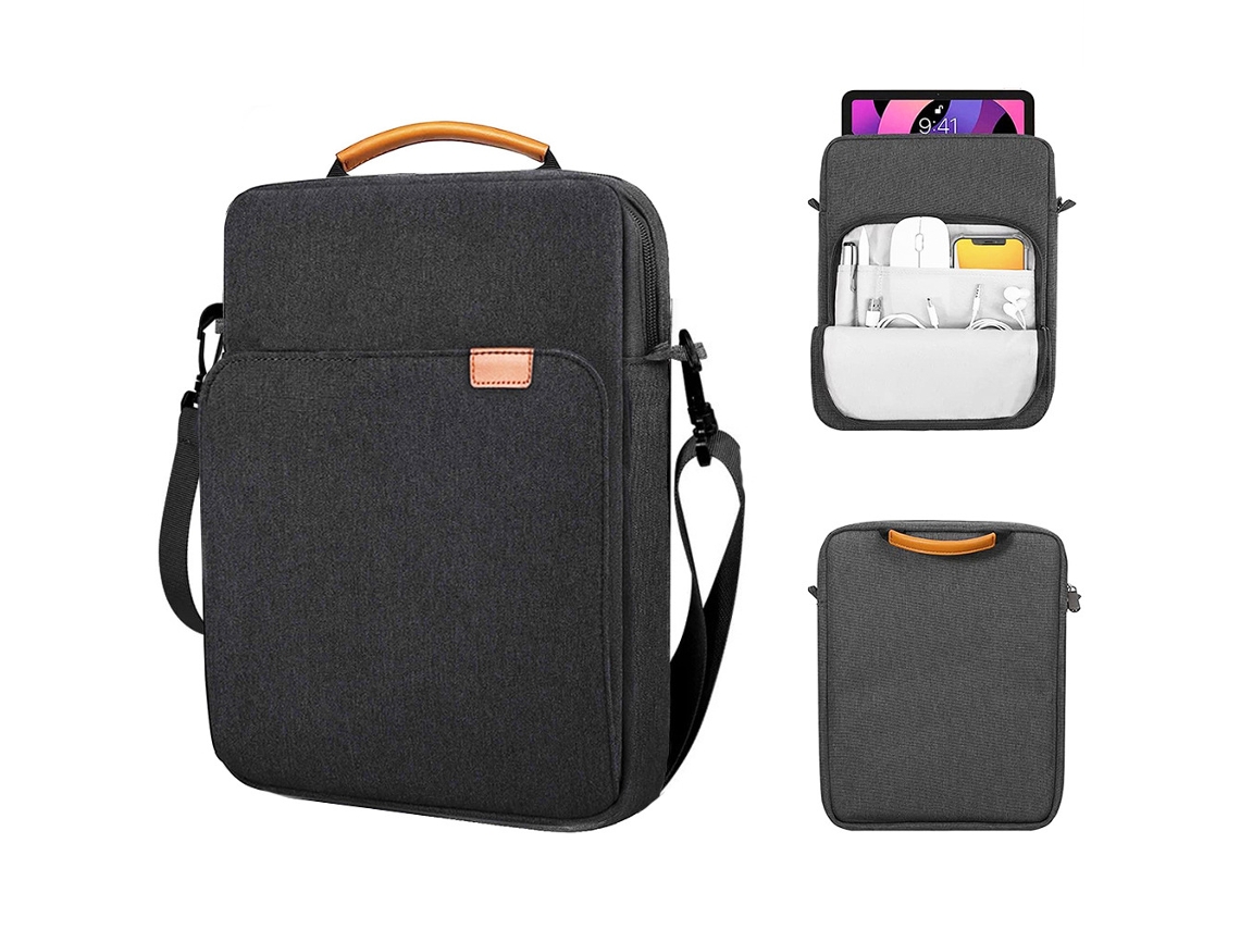 Bolsa para tablet, bolso bandolera para portátil, bolso mensajero, negro y gris, 9.7 11 pulgadas Yunzii (Tablet universal)