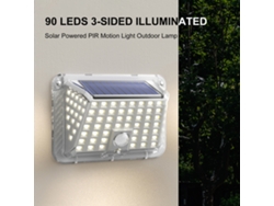 Rebe-luz Solar Exterior 90 Leds Con 3 Modos, Sensor De Movimiento Pir Y Resistencia Al Agua Ip65 Para Jardín Patio