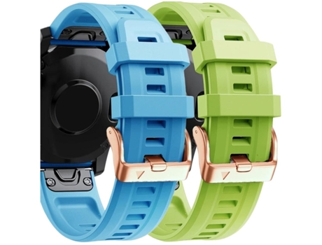 Pulsera Silicona Cierre Metálico para Garmin Fenix 5S Plus Azul y Verde Pack 2X VEANXIN
