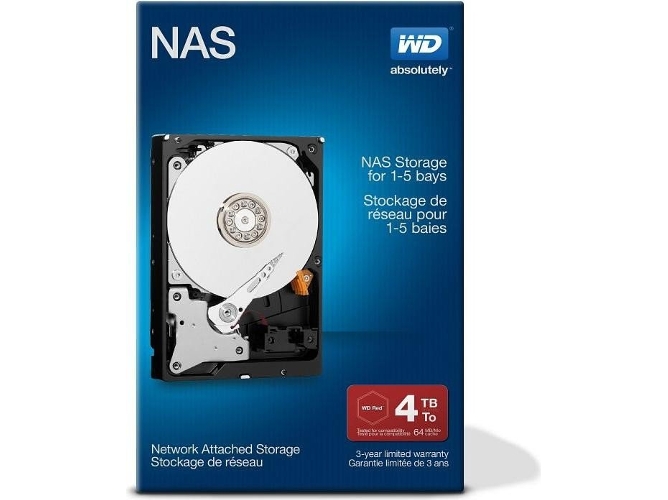 Disco HDD Interno WESTERN DIGITAL Red Network (4 TB - SATA - 5400 RPM)