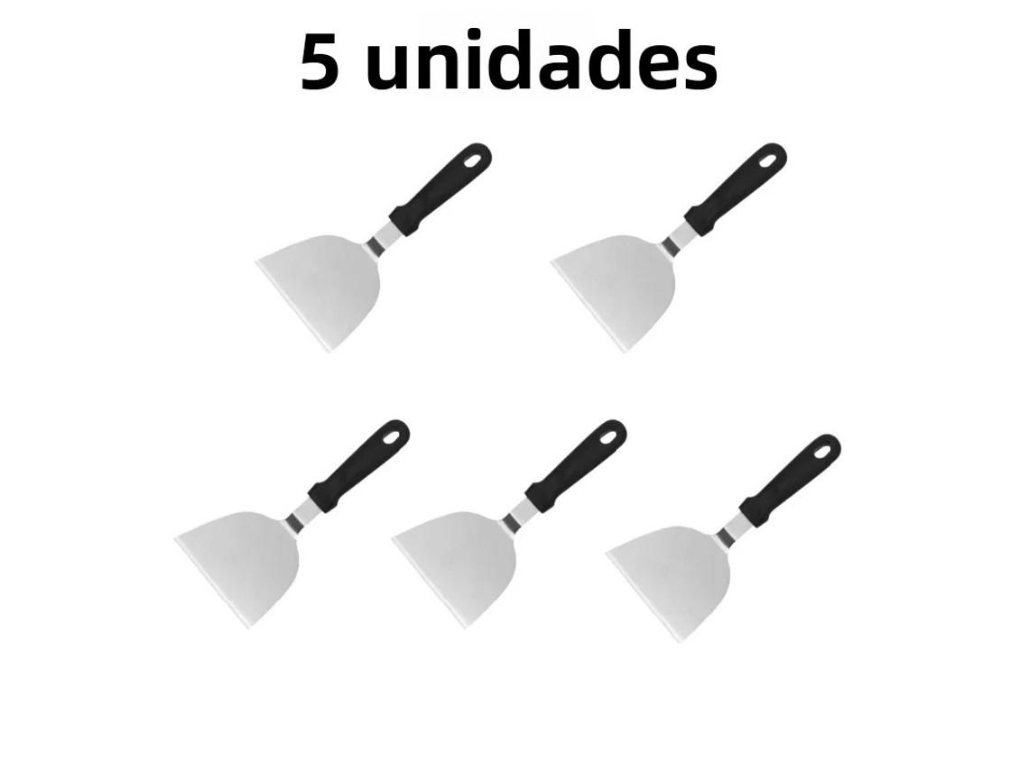 (tipo B, 5 Piezas) Parrilla Y Pala De Acero Inoxidable, Resistente Al Calor, Adecuada Para Hacer Hamburguesas Y Tortillas.