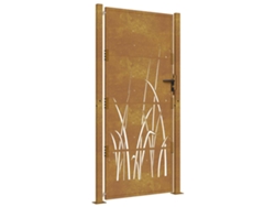 Maison Exclusive - Puerta De Jardín Acero Corten Diseño Hierba 100x175 Cm