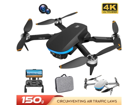 S6S Mini GPS Drone, 5G WIFI FPV Quadcopter RC plegable sin escobillas (4K - Duración de la batería: 25 min - Negro)