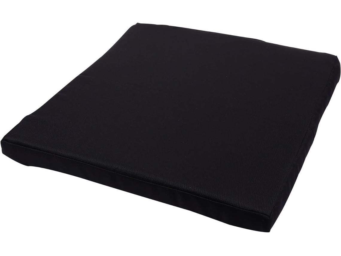 Cojín cuadrado para asiento, 40x40 cm, de espuma gruesa impermeable con funda negra lavable. SFUSHOS