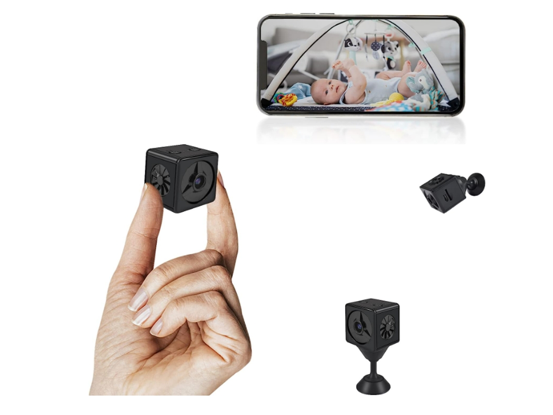Cámara espía oculta Yizhood 1080p con WiFi, detección de movimiento y visión nocturna (negra)