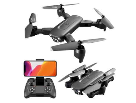 Dron plegable V12 con cámara dual 1080P (2 baterías - Duración de la batería: 18 min - Negro)