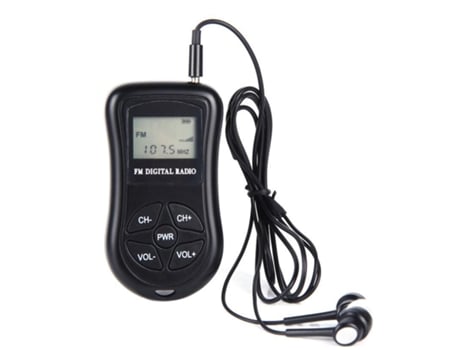 Radio de bolsillo, pantalla LCD portátil, radio digital, mini radio FM con auriculares y cordón, radio inalámbrica pequeña de mano con pilas para c...