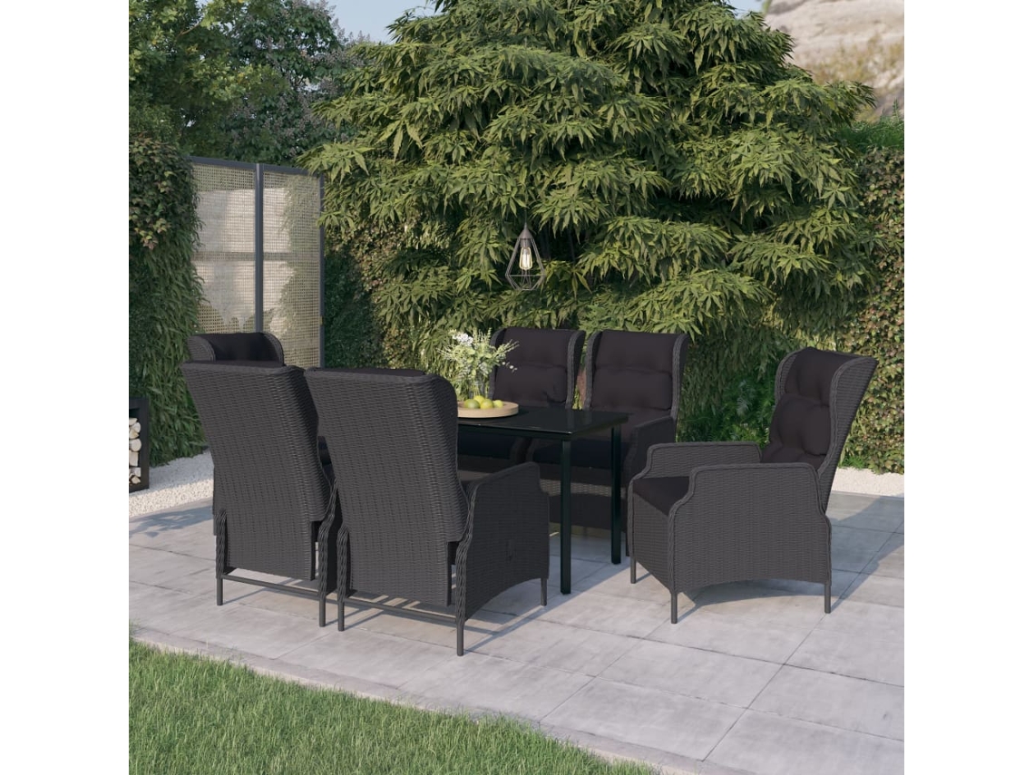 Juego de comedor de jardín de 2 piezas en gris oscuro, Dkd Home Decor