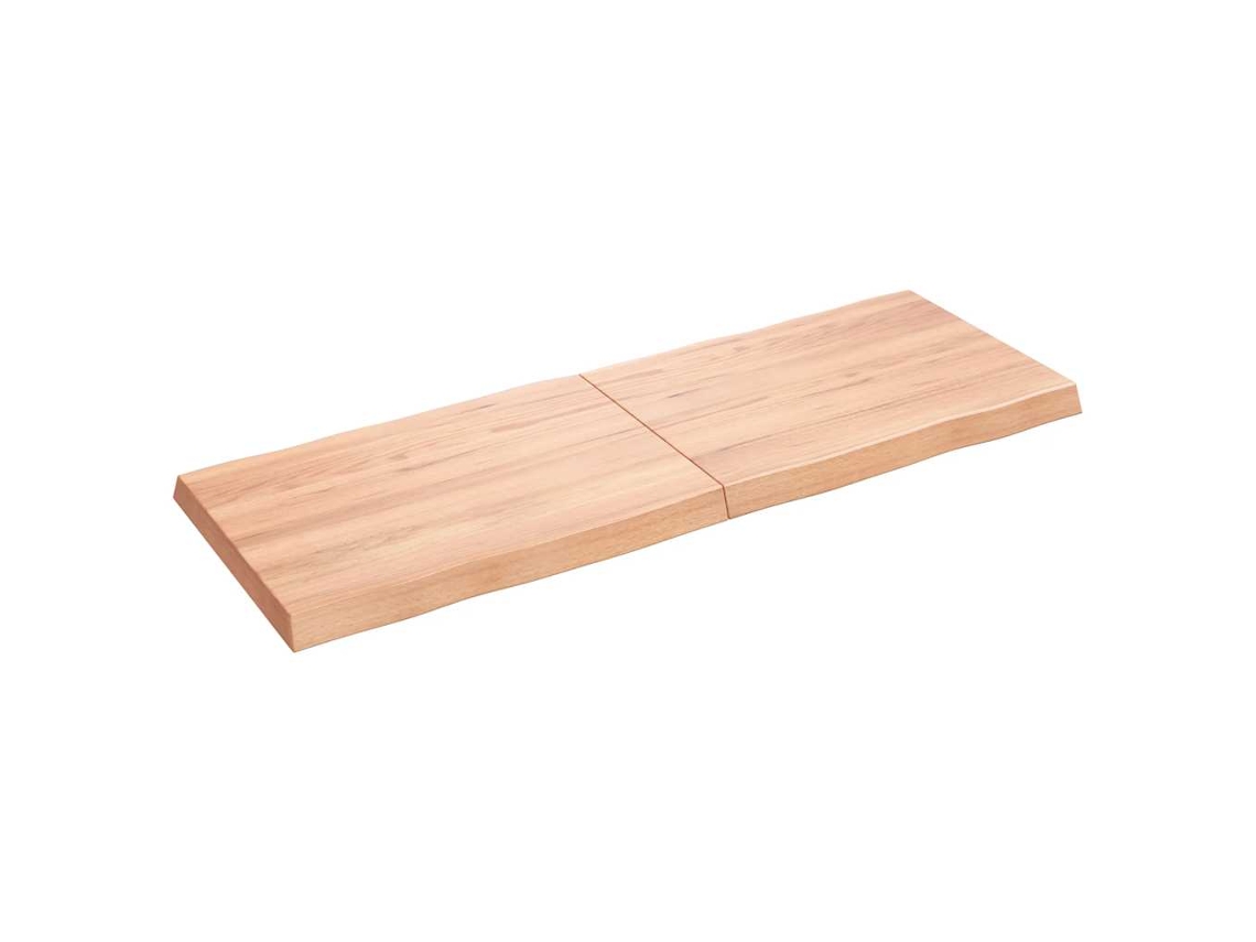 Tablero Mesa | Superficie De Mesa | Tablero De Escritorio Madera Tratada Borde Natural Marrón 140x50x(2-6)cm