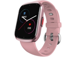 Reloj inteligente deportivo Yizhood (rosa) con pantalla completa y monitorización de la frecuencia cardíaca y el oxígeno en sangre.