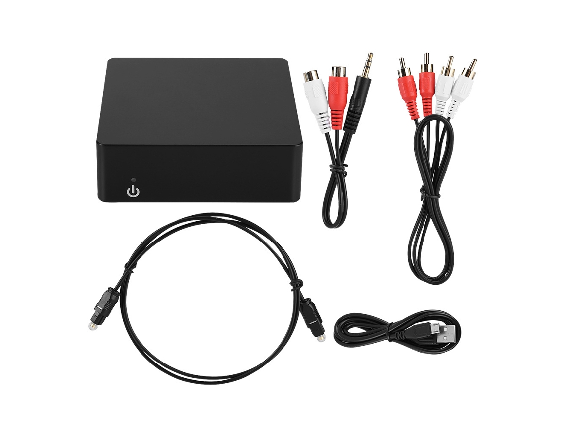 Mini receptor de audio Bluetooth con adaptador de fibra óptica y NFC