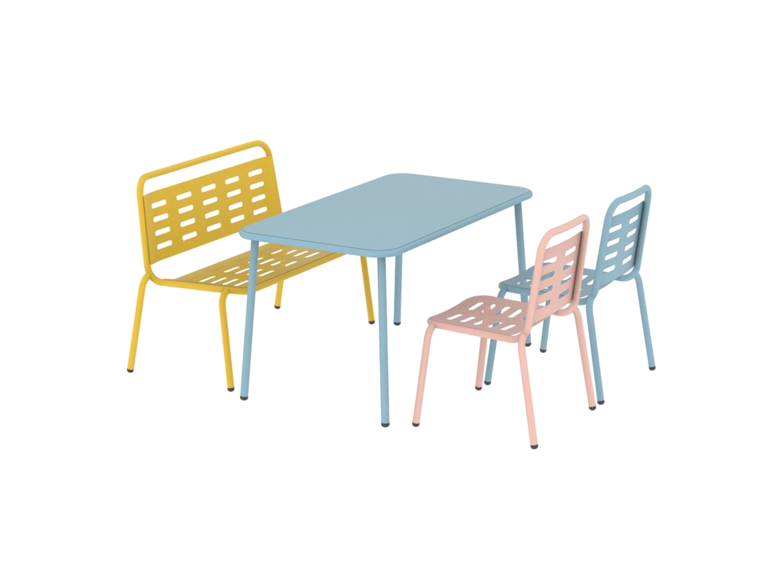 Grupo de sillas infantiles de acero Etroubles de 4 piezas multicolor Casa.pro