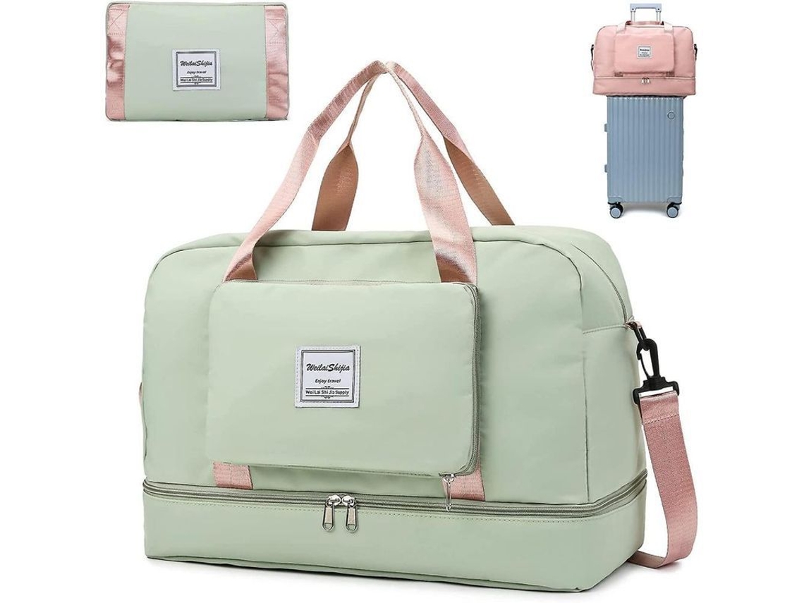 Mochila Viaje Plegable Knowledee Separación Seco/húmedo Impermeable Gran Capacidad 20-35l Verde