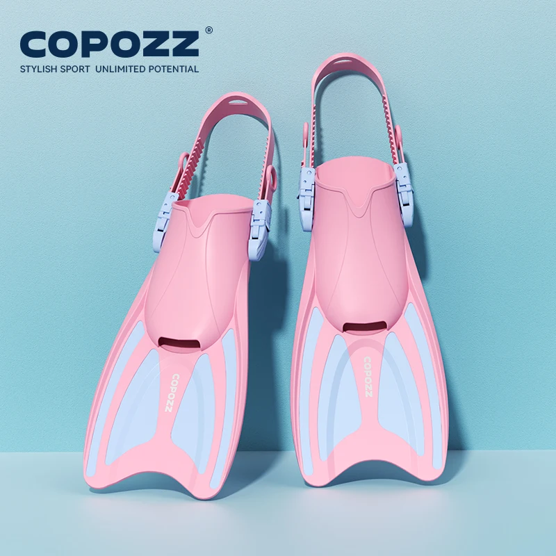(rosa) Aletas De Snorkel Cortas Ajustables Para Niños, Ayudas Para Nadar, Equipo De Entrenamiento Para Principiantes.