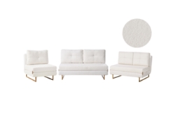 Conjunto de sofás Cambalhota para 6 personas Beliani Jerslev en bouclé blanco