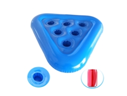 Portavasos Triangular Inflable Para Piscina Con Válvula De Liberación Rápida Y Material De Pvc De 0,6 Mm.
