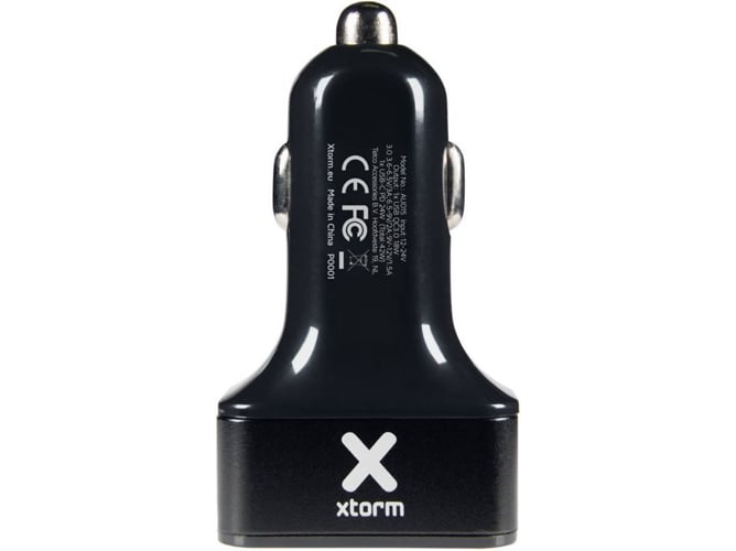 Adaptador Auto XTORM AU013 (3 USB - Negro)