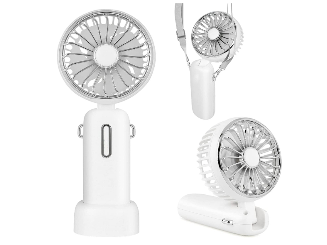 Ventilador de Mano Portátil ENZON 4800MahUSB 6-20 Horas 3 Velocidades Blanco