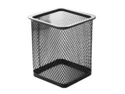 Porta Lápices Inclinado De Metal Malla Tetragonum Negro Para Oficina Y Escritorio Almacenamiento Moda
