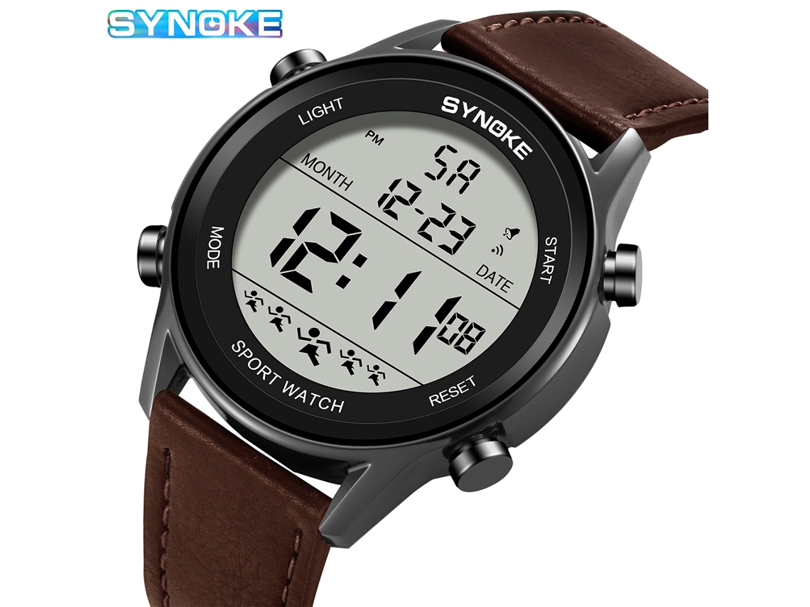 Reloj de pulsera multifuncional para hombre para deportes al aire libre, resistente al agua, con pantalla grande e iluminación LED.