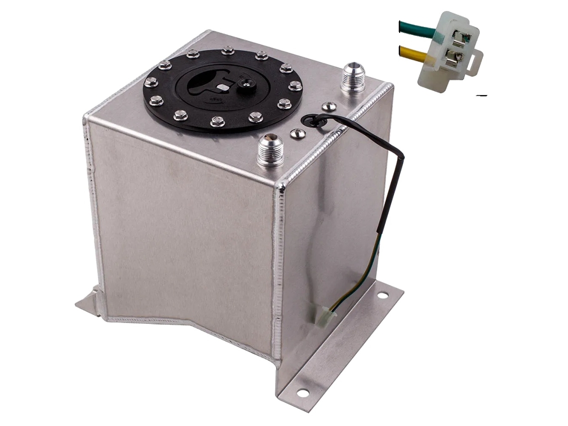 Tanque de combustible de 2.5 galones, construcción de aluminio duradero, espuma de seguridad incluida, ajuste universal OEM