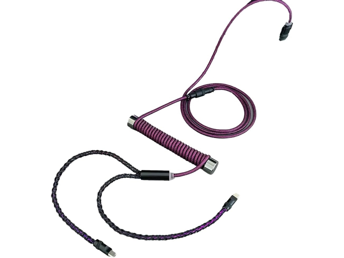Cable Magnético 8k Para Ratón, En Espiral Para Teclado Mecánico Rgb, Color Cobre.