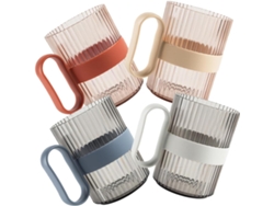 Juego de 4 portacepillos de dientes reutilizables: elegantes vasos para cepillarse y enjuagarse la boca.