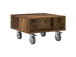 Mesa auxiliar con ruedas, madera antigua, MAISON EXCLUSIVE (50,5 x 50 x 30 cm)