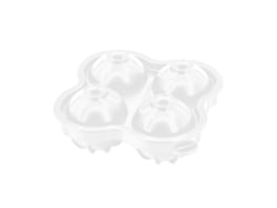Moldes De Hielo De Silicona 4 Agujeros Con Tapa Desmontable Para Bebidas Y Comida Blanco