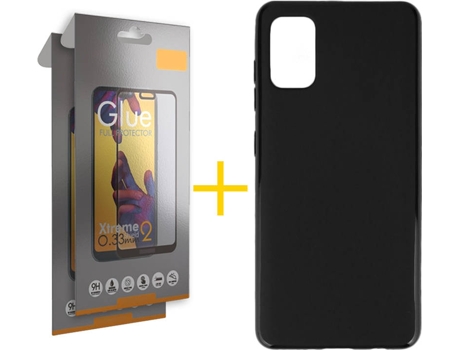 Kit Funda + 2 Protectores de Pantalla Samsung Galaxy A51 5G SKYHE Full (Negro)