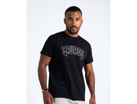 T-shirt Básica SAVAGE Crew Algodón Hombre (M - Negro)