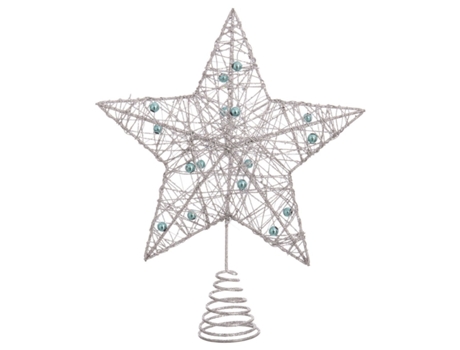 Estrella de Navidad Plateado Plata Metal Árbol 20 x 5 x 25 cm