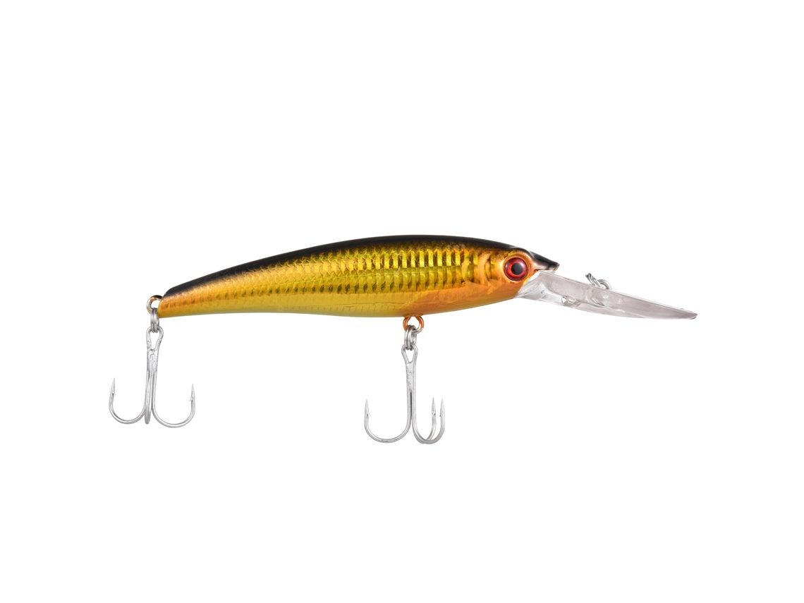 Señuelo de pesca de lanzamiento ultralargo, 20 cm, tipo pececillo, sumergible, con 2 anzuelos, para grandes lubinas.