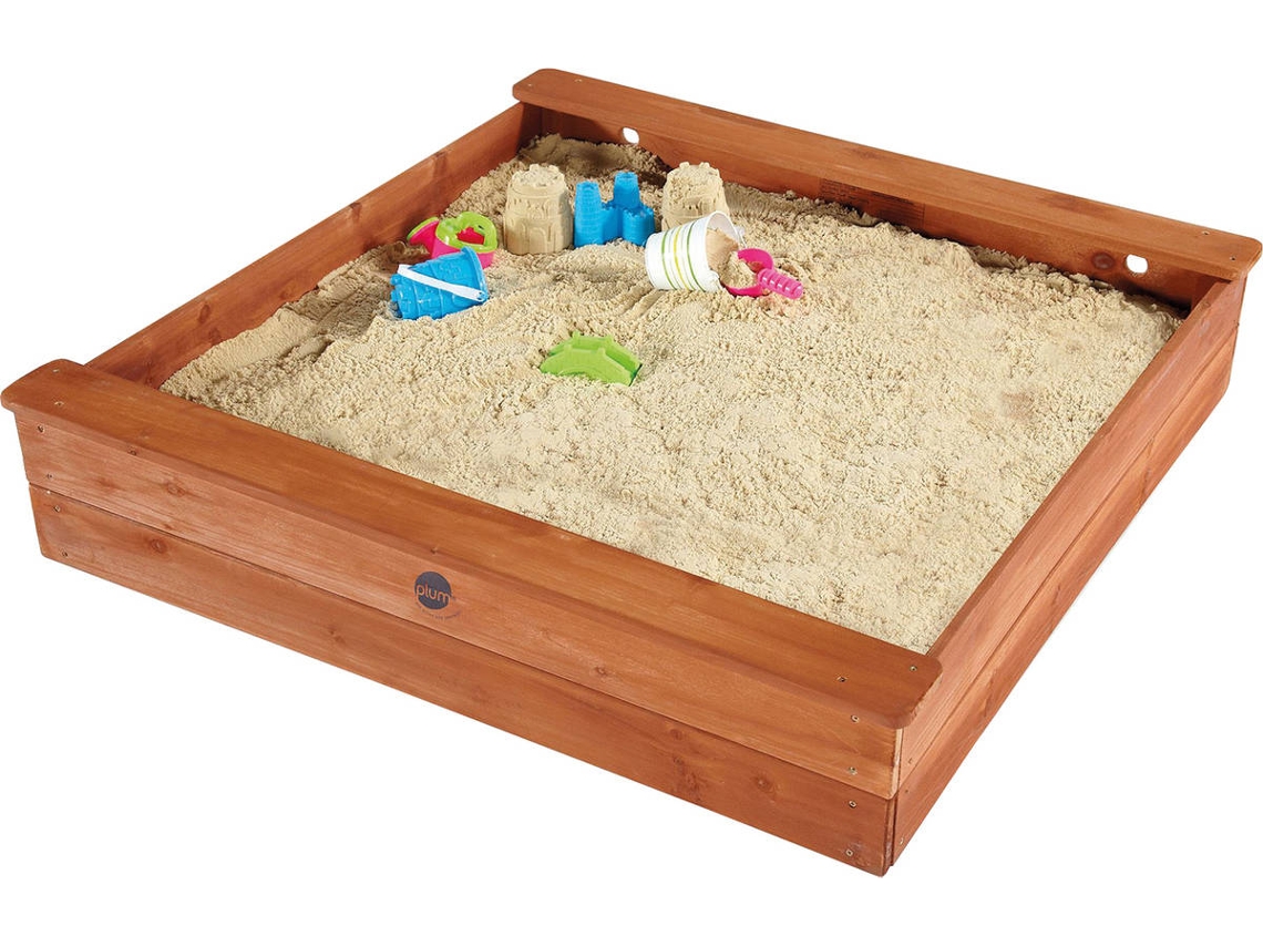 Caja de arena de madera cuadrada de ciruela