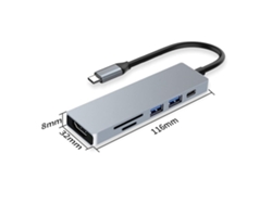 Adaptador Usb C Para Macbook Hub Usb Tipo C A 4K Hdmi 6 En 1 Adaptador Multipuerto Compatible Con Portátiles Tipo C Como Macbook Pro Dell