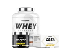 Programa de ganancia muscular en seco confirmado 100 Whey Proteine Advanced 2kg Choco Nut No Pump Xtreme Pina Colada Créa Max Superset Nutrition