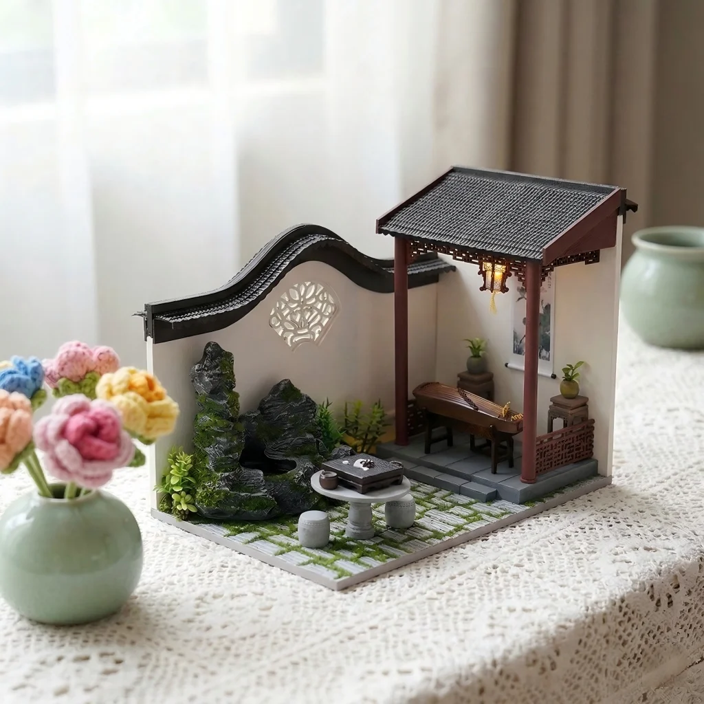 (estilo 2) Decoración De Estantería, Serie Para Sala De Estar, Casa De Muñecas De Estilo Chino