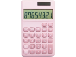 Calculadora de escritorio con pantalla LCD de 8 dígitos, alimentada por batería o energía solar, color rosa HEXINYIGJLY