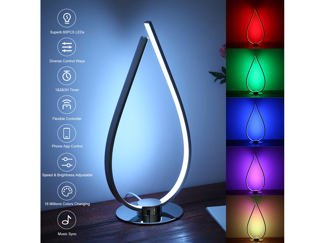 Lámpara de oficina inteligente LED RGB Neoglint D C5v de 12 W (modelo 2026) con control por aplicación, sincronización con música y temporizador.