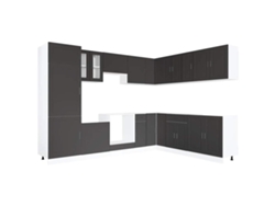 Juego de gabinetes de cocina Porto Black de 14 piezas EXCLUSIVO DE LA CASA
