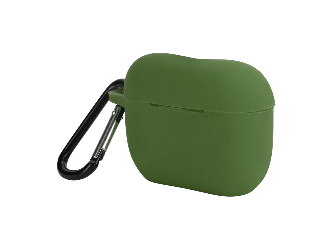 Capa Protetora De Silicone Para Carregamento Do Fone De Ouvido Bluetooth Ios Earbuds Pro/iii Verde Com Gancho