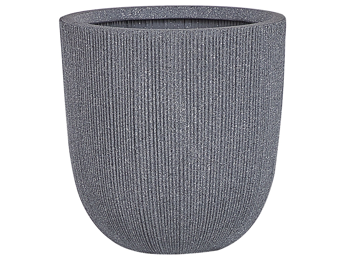 Maceta grande BELIANI Chios de Poliresina Gris 44x44x48